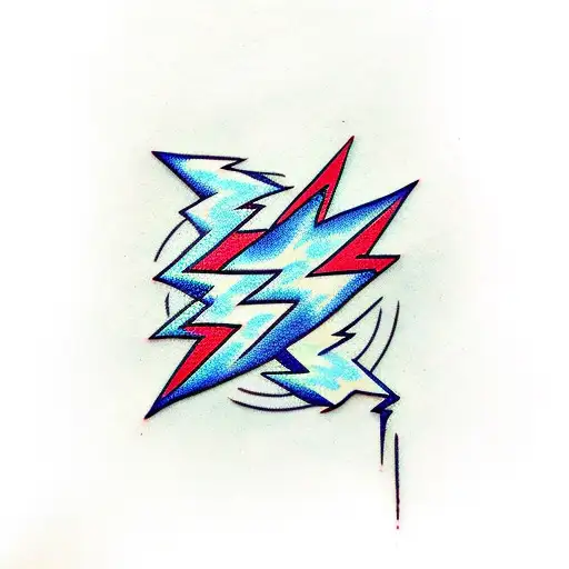 Traditional "Lightning Bolt" Tattoo Idea BlackInk AI