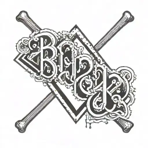 block font 22 with a home plate surrounding it  tattoo design idea