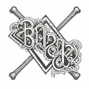 block font 22 with a home plate surrounding it  tattoo design idea