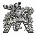 block font 22 with a home plate behind it tattoo design idea