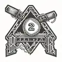 block font 22 with a home plate behind it tattoo design idea