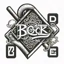 block font 22 with a home plate behind it tattoo design idea