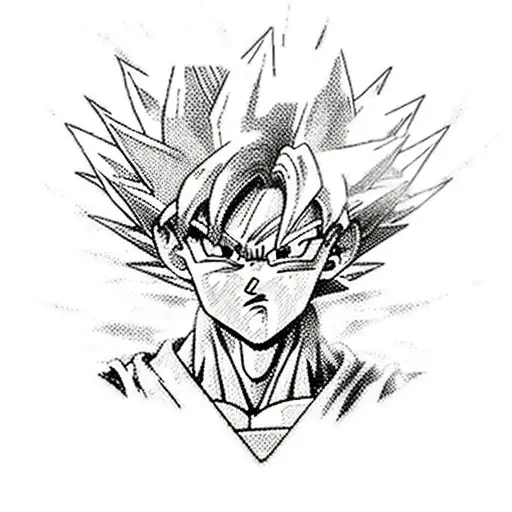 Anime-inspired Dragon Ball scene in a new-school style tattoo design idea