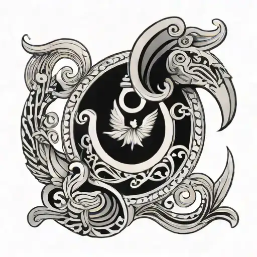 art deco horseshoe  tattoo design idea