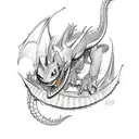 toothless dragon  tattoo design idea