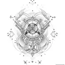 virgo constellation with anchor tattoo design idea