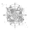virgo constellation with anchor tattoo design idea