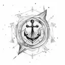 virgo constellation with anchor tattoo design idea