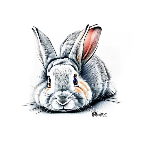 rabbit looking through sniper tattoo design idea