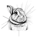 rabbit looking through sniper scope tattoo design idea