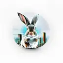 rabbit looking through sniper scope tattoo design idea