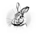 rabbit looking through sniper scope tattoo design idea