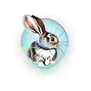 rabbit looking through sniper scope tattoo design idea