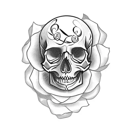 skull roses cross symbols holy spirit tattoo design idea