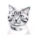 cute cat tattoo design idea