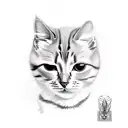 cute cat tattoo design idea