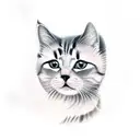 cute cat tattoo design idea