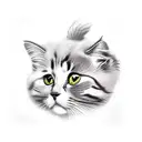 cute cat tattoo design idea