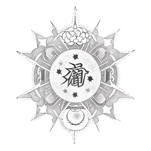 tent with stars tattoo design idea