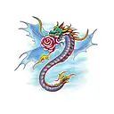 Korean dragon with rose tattoo design idea