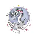 Korean dragon with rose tattoo design idea