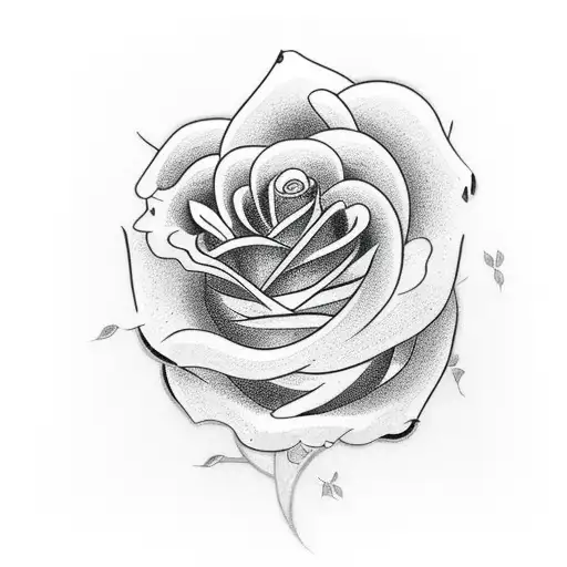 rose, tribal, passion  tattoo design idea