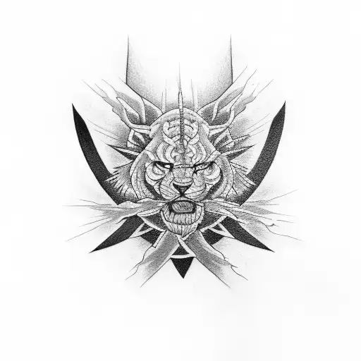 mother,father with thunder lightning tattoo design idea