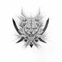 mother,father with thunder lightning tattoo design idea