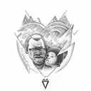 mother,father with thunder lightning tattoo design idea