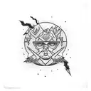 mother,father with thunder lightning tattoo design idea