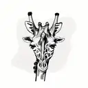 Giraffe plays drums tattoo design idea