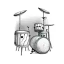 Giraffe plays drums tattoo design idea