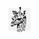 Giraffe plays drums tattoo design idea