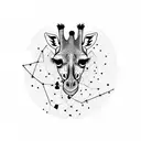 Giraffe plays drums tattoo design idea