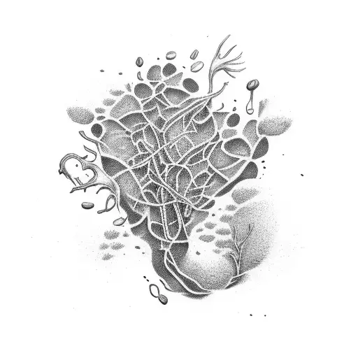 coffee in the veins tattoo design idea