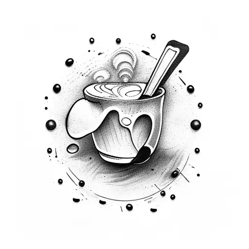 Espresso flowing from the coffee machine runs in veins. tattoo design idea