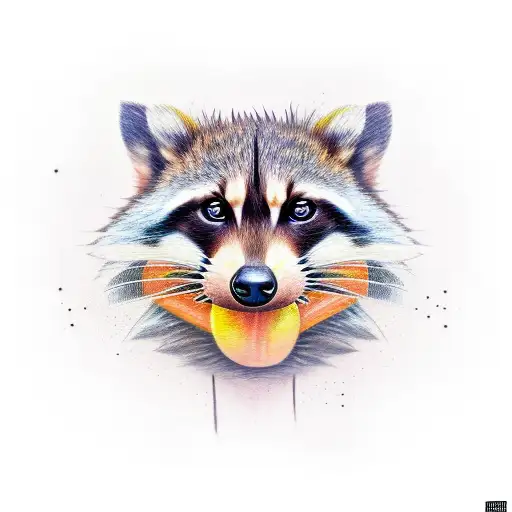 Coon hound and racoon  tattoo design idea