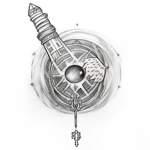 Half sleeve Harry potter tattoo that includes the womping willow the train Hogwarts the golden snitch and some other key tattoo design idea