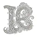 letter E inside a mehndi patterns symbolizing love tattoo design idea