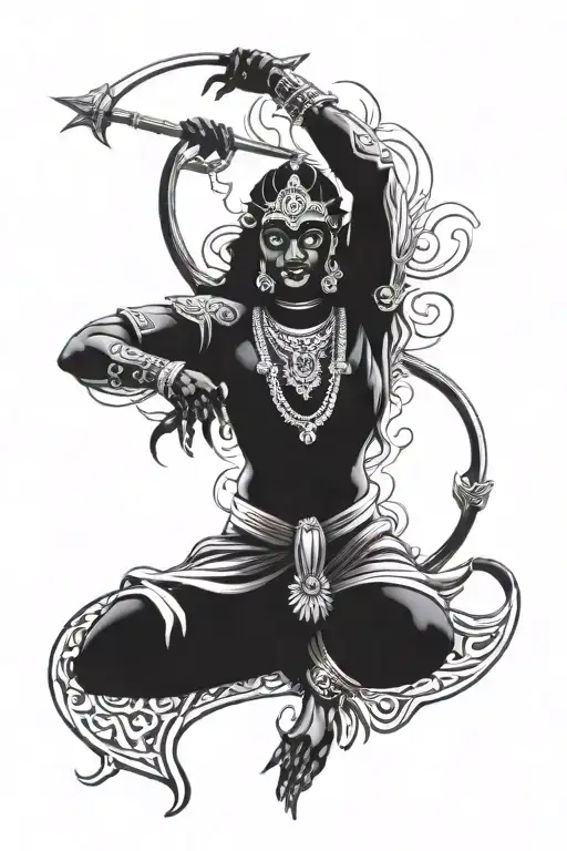 maa kali aggressive look tattoo design idea