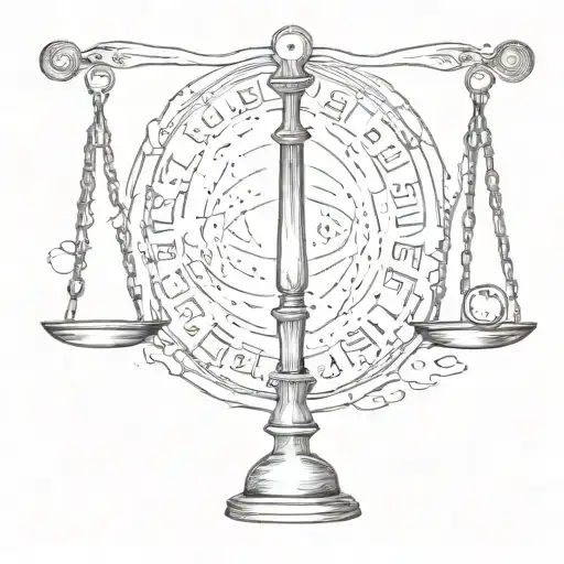 Libra, where one side of the scale tips toward "yes" tattoo design idea