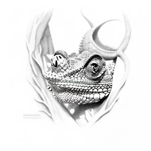Chameleon tattoo design idea