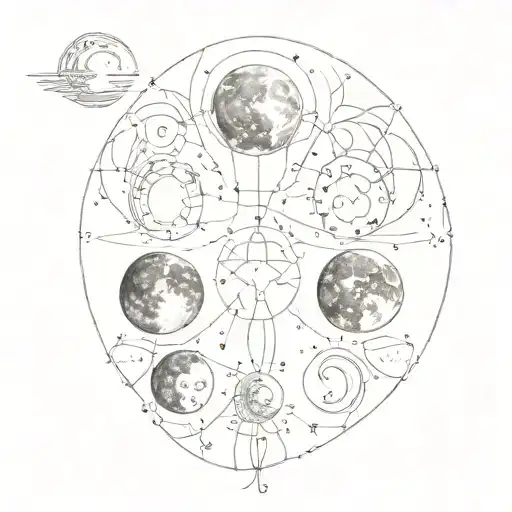 moon phases of 29 november 1968, 19 october 1969, 23 november 2002 and 22 june 2006 tattoo design idea