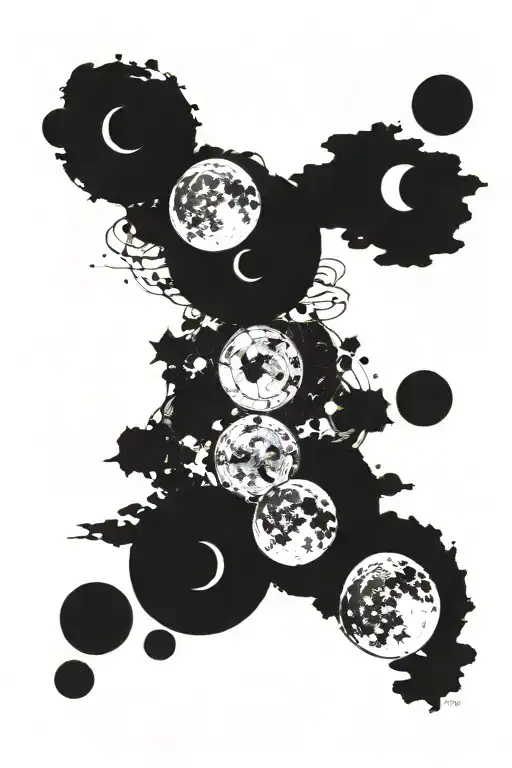 moons of 29 november 1968, 19 october 1969, 23 november 2002 and 6 june 2006  tattoo design idea