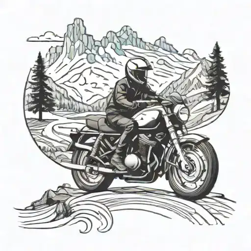 Austria mountains motorcycle number 7 incorporated tattoo design idea