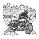 Austria mountains motorcycle number 7 incorporated tattoo design idea