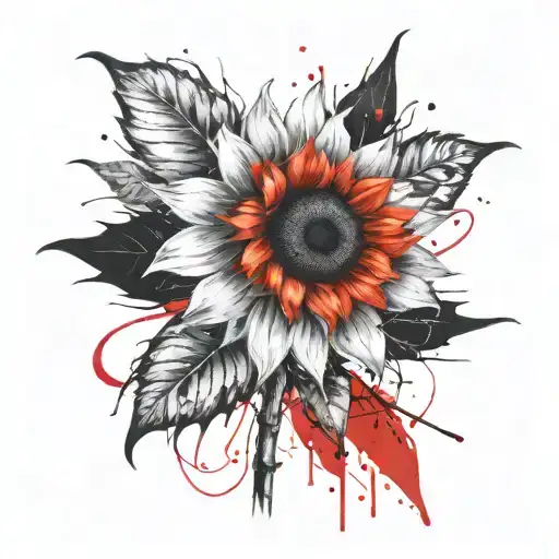 Sunflower tattoo design idea