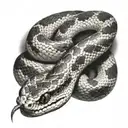 a snake biting  tattoo design idea