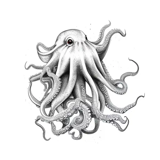 grunge octopus tattoo design idea