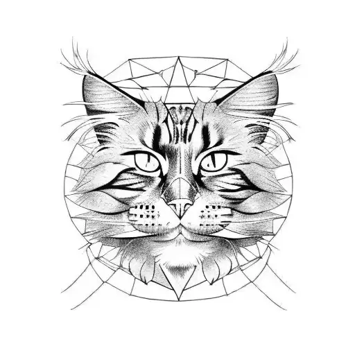 maine coon tattoo design idea